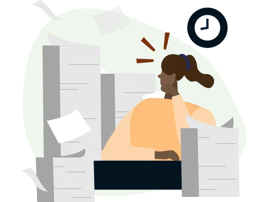 overwhelmed with paperwork image