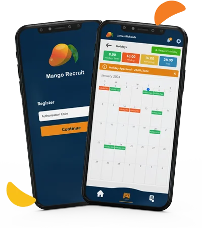 Mango registration app on mobile